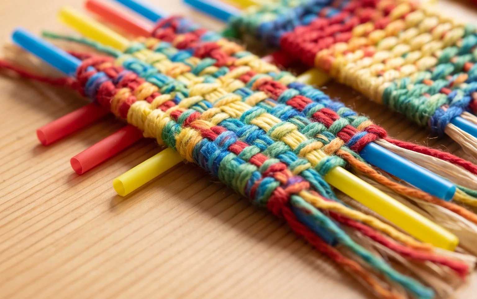 Straw Weaving (Weaving on Drinking Straws)