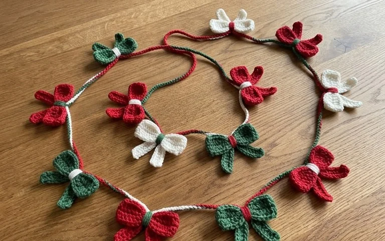 Weihnachtsgirlande häkeln: Kostenlose Anleitung für alle