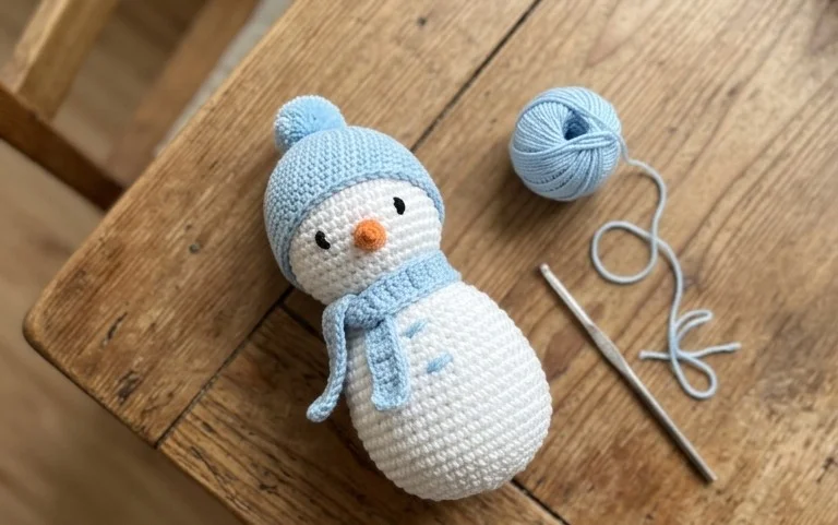 Weihnachts-Schneemann häkeln: Kostenlose Amigurumi-Anleitung