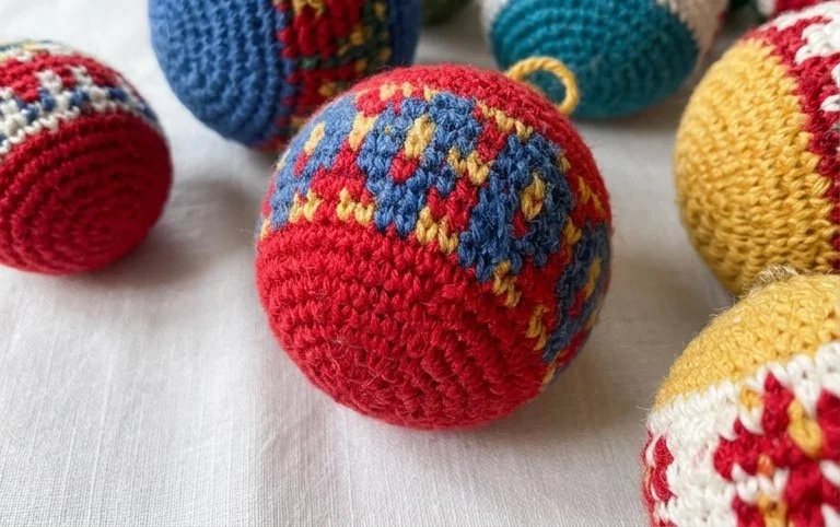Boules de Noël au crochet à faire : la housse sur la boule