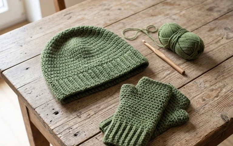 Fingerlose Handschuhe und Mütze häkeln: Kostenlose Anleitung