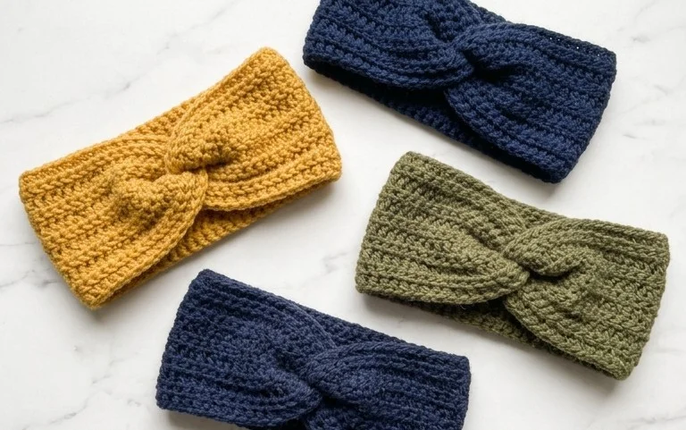 Einfaches Twist-Stirnband häkeln: Anleitung & Video-Tutorial